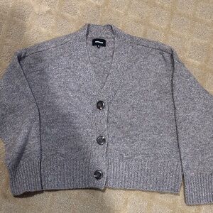 Monrow Marled Brown Button-Up Cardigan